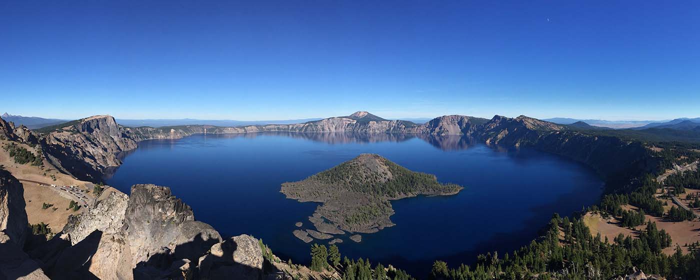 Aerial photo of Crater Lake.  Photo credit Wikimedia Foundation.