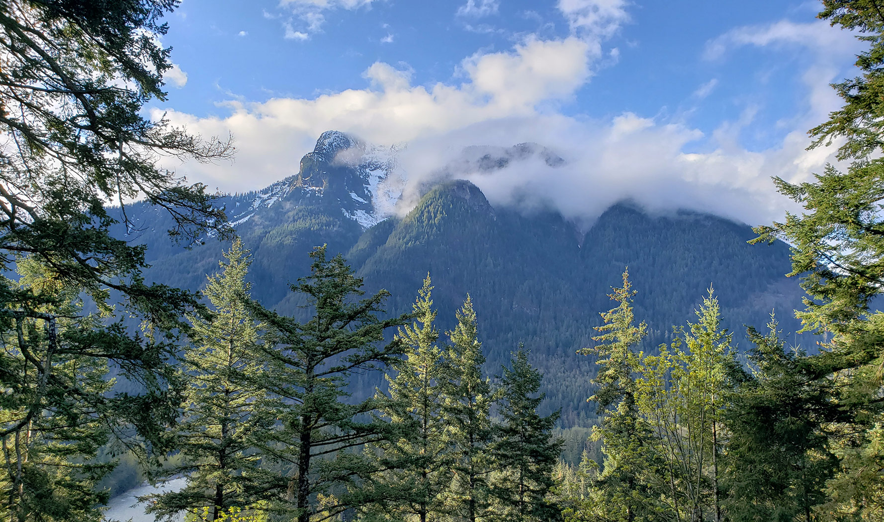 A view of Hope Mountain in BC, Canada as viewed from Thacker Mountain.