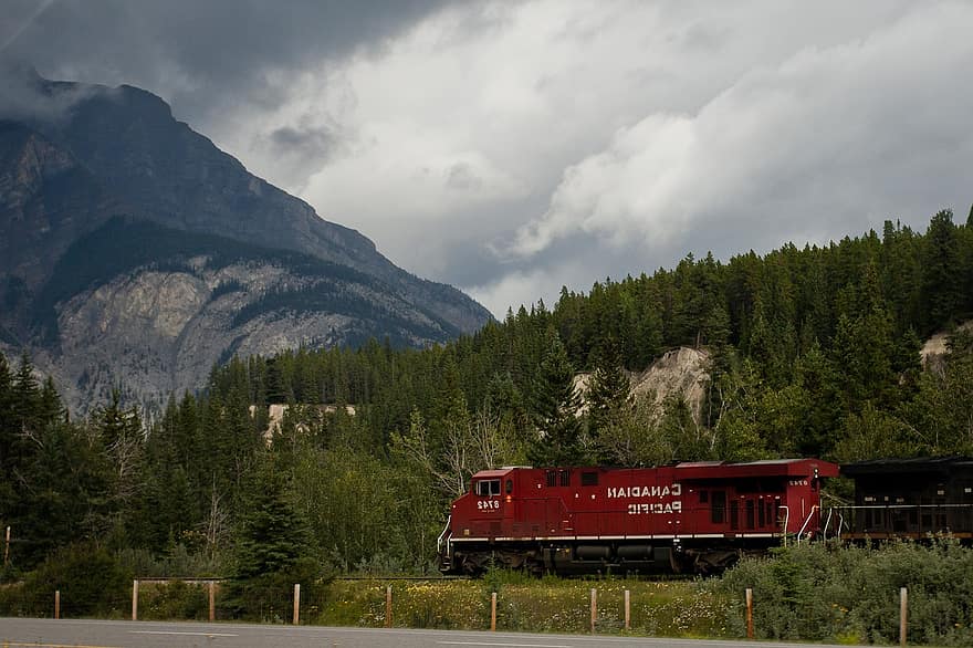 Photo of the Rocky Mountaineer which provides a train service from Vancouver to Banff.